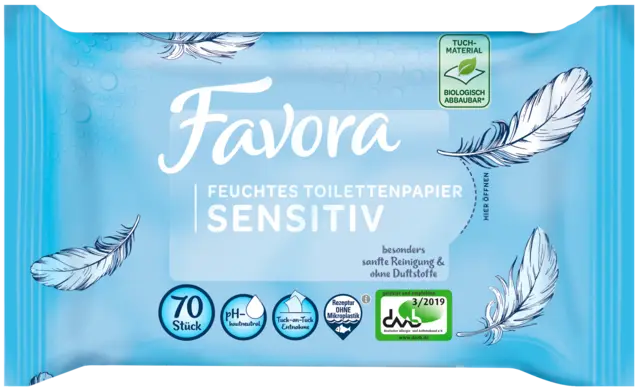 Feuchtes Toilettenpapier Sensitiv Doppelpack von FAVORA