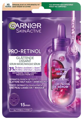 Pro-Retinol Glättende Serum-Maske von GARNIER