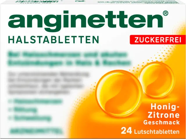 Halstabletten Honig-Zitrone-Geschmack zuckerfrei von ANGINETTEN