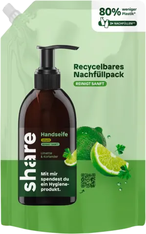 Flüssige Handseife Limette & Koriander Nachfüllpack von SHARE