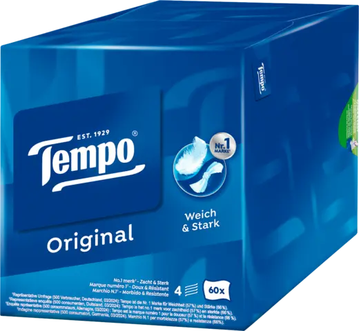 Original Taschentücher Würfel-Box von TEMPO