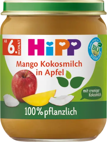 Bio 100% pflanzlich Mango Kokosmilch in Apfel ab 6. Monat von HIPP