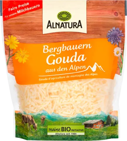 Bio Gouda gerieben 45 % Fett i. Tr. von ALNATURA