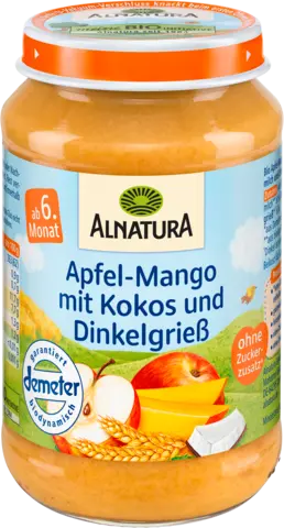 Demeter Apfel-Mango mit Kokos und Dinkelgrieß ab 6. Monat von ALNATURA