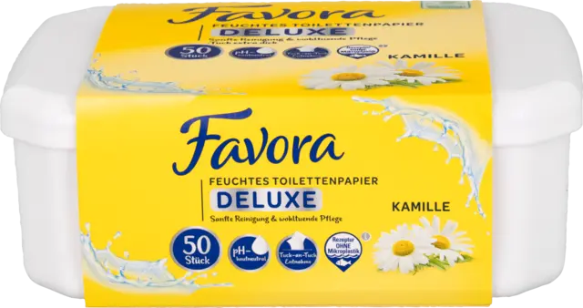 Feuchtes Toilettenpapier Deluxe Kamille Spenderbox von FAVORA