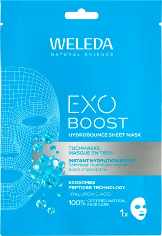 Exo Boost Hydrobounce Tuchmaske Feuchtigkeit von WELEDA