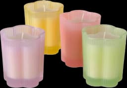 Windlicht Fiona Glas Blume rund 4-fach sortiert 8,5 cm von BOLTZE