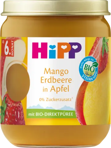 Bio Mango Erdbeere in Apfel ab 6. Monat von HIPP
