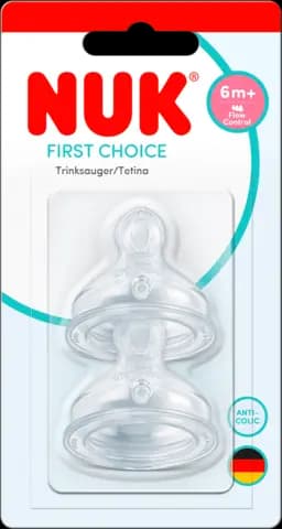Silikon-Trinksauger First Choice Anti-Kolik Flow Control ab 6+ Monate von NUK