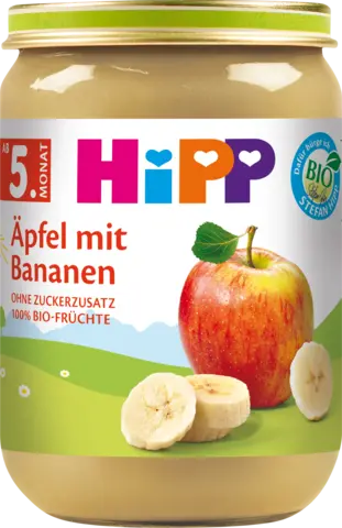 Bio Äpfel mit Bananen ab 5. Monat von HIPP