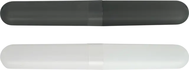 Zahnbürstenbox Kunststoff gefrostet weiß/anthrazit von DIV.SAISONMARKEN