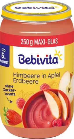 Bio Himbeere in Apfel Erdbeere ab 5. Monat von BEBIVITA