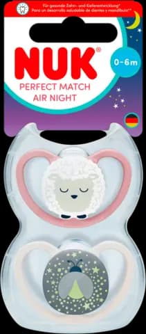 Silikon-Schnuller Perfect Match Air Night 18-36 Monate sortiert von NUK