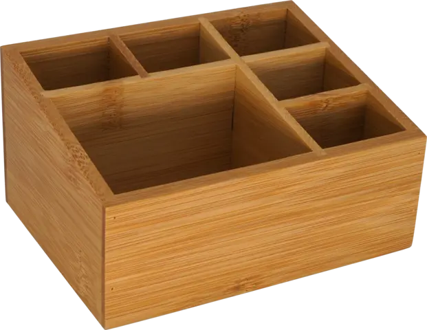 Organizer mit 6 Fächern Bambus eckig von DIV.SAISONMARKEN