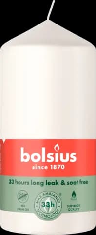 Stumpenkerze wolkiges weiß 120 x 58 mm von BOLSIUS