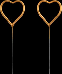 PartyDeco Kaltes Feuerwerk Herzen gold 16,5cm 2ST von DIV.SAISONMARKEN