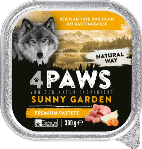 Sunny Garden reich an Pute, Huhn mit Gartengemüse von 4 PAWS