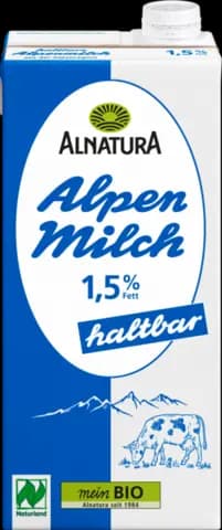 Bio Alpenmilch haltbar 1,5 % Fett von ALNATURA