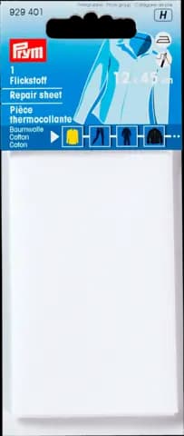 Flickstoff Baumwolle weiß 12 x 45 cm von PRYM