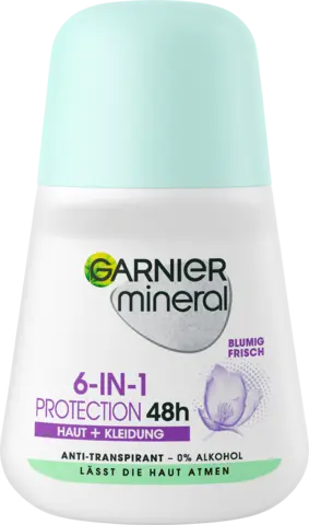 Mineral 6 in 1 Protection Haut + Kleidung Deo Roll-On von GARNIER