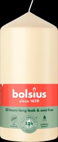 Stumpenkerze weiche Perle 120 x 58 mm von BOLSIUS