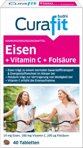 Eisen + Vitamin C + Folsäure von CURAFIT
