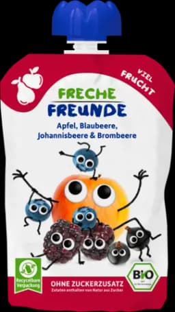 Freche Freunde Bio 100% Apfel, Blaubeere, Johannisbeere & Brombeere von ERDBÄR