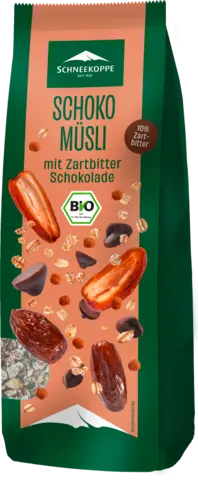 Bio Schoko Müsli mit Zartbitterschokolade von SCHNEEKOPPE