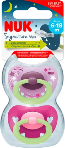 Beruhigungssauger Sign Night Silikon Gr.2 von NUK