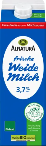 Bio frische Weide Milch 3,7 % Fett von ALNATURA