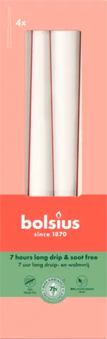 Spitzkerzen wolkiges weiß 245 x 24 mm von BOLSIUS