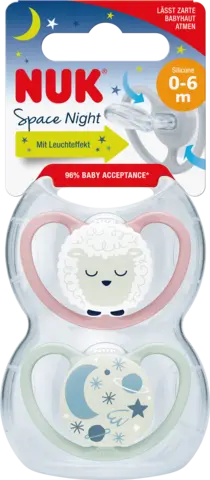 Beruhigungssauger Space Night Silikon Gr.1 von NUK