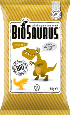 Bio Igor Cheese, der knusprige Maissnack von BIOSAURUS