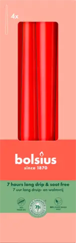 Spitzkerzen zartes rot 245 x 24 mm von BOLSIUS