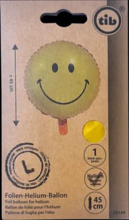 Folien-Ballon Smiley gelb 45 cm von TIB