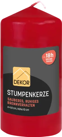 Stumpenkerze 50/100, tangorot von DEKOR