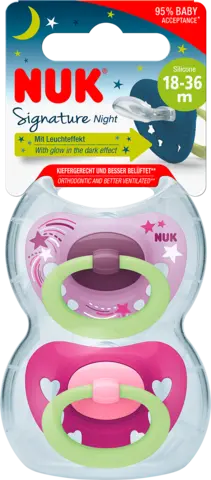 Beruhigungssauger Sign Night Silikon Gr.3 von NUK