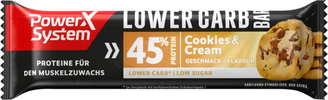 Lower Carb Bar Cookies & Cream von POWER SYSTEM
