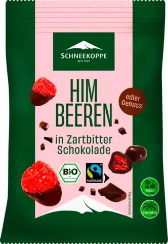 Bio Himbeeren in Zartbitterschokolade von SCHNEEKOPPE