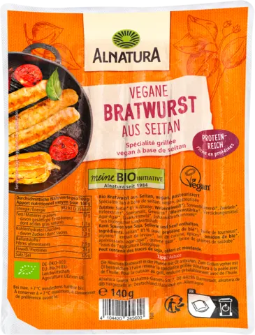 Bio vegane Bratwurst aus Seitan von ALNATURA