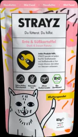 Bio Katze Ente & Süßkartoffel von STRAYZ