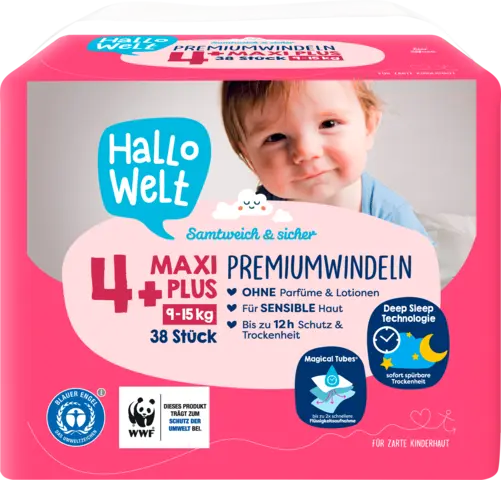 Windel Gr. 4+ Maxi+ von HALLO WELT