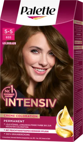 Palette Intensiv Creme Coloration 5-5/655 Goldbraun von POLY PALETTE