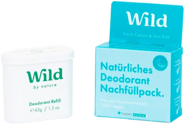 Natürliches Deo Fresh Cotton & Sea Salt Nachfüller von WILD