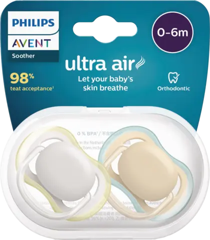Schnuller UltraAir ohne Deco 0-6 Monat von AVENT