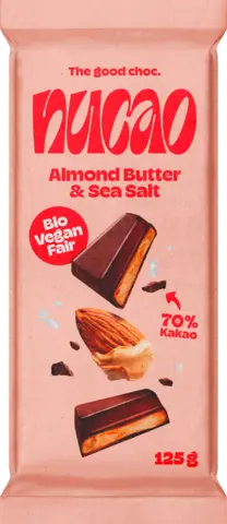 Bio Tafelschokolade Almond Butter & Sea Salt von NUCAO