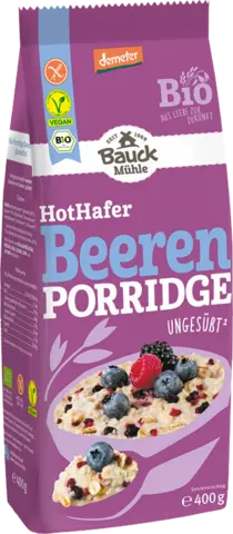 Demeter HotHafer Beeren Porridge glutenfrei von BAUCK