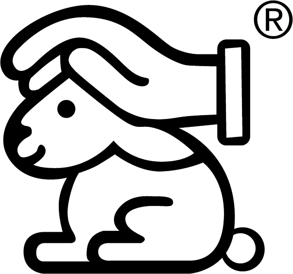 Hase mit schützender Hand Hase mit schützender Hand