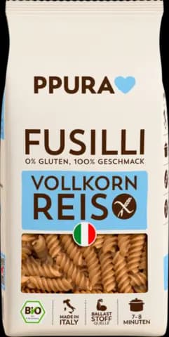Fusilli aus Vollkornreis glutenfrei von PPURA