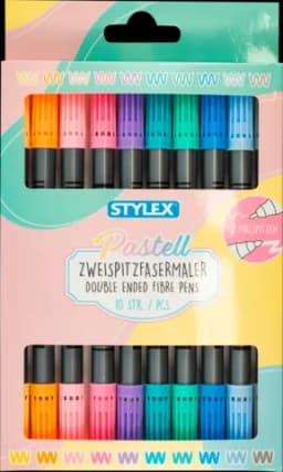 Zweispitz-Fasermalstifte Etui pastell von STYLEX